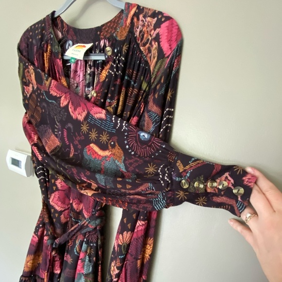 FARM RIO •BLOGGER FAVE•SOLD OUT• Black River Creatures Floral Belted Mini Dress - Picture 9 of 12